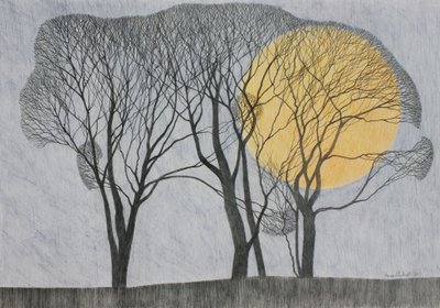 Megamoon, 2011 (färgpenna på papper) av Anna Phillips