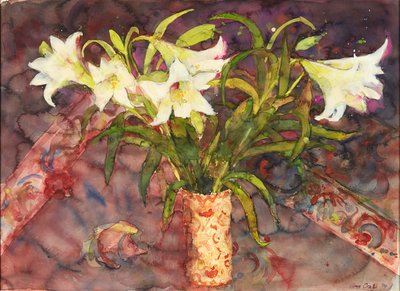 Lillies (akvarell) av Ann Oram