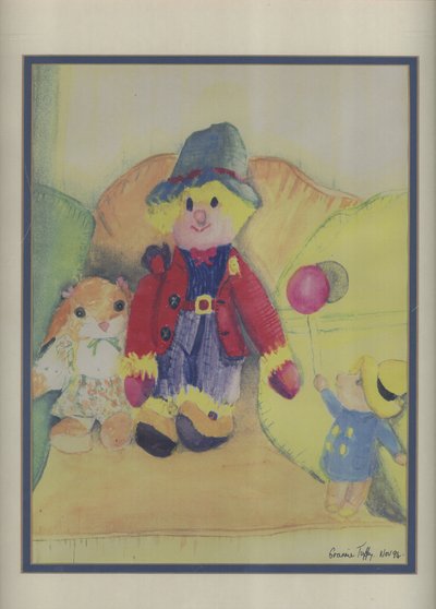 Granny Tuffys Toys, 1994 (wc på papper) av Ann Robson