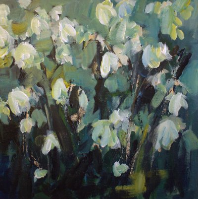 Impressionistiska vita blommor av Anna-Karin Bergius