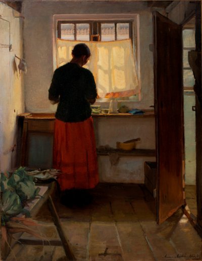 Hembiträdet i köket av Anna Ancher