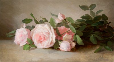Stilleben med rosor 1880 (Olja på duk) av Anna Eliza Hardy