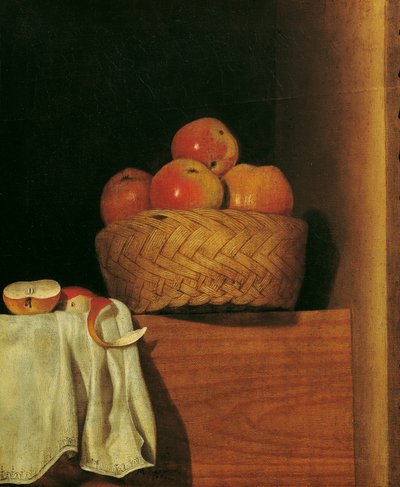 Stilleben med en korg med äpplen av Anna Maria Punz