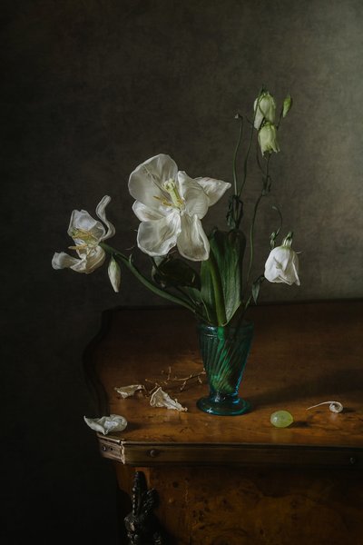 Elegant blomsterstilleben av Anna Petina