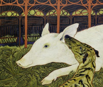 Best of Friends, 2017 (akryl) av Anna Pugh