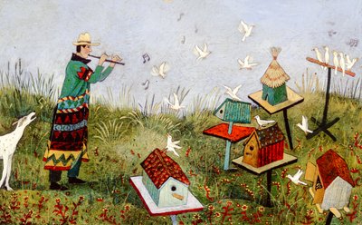 BirdPiper, 2001 (akryl) av Anna Pugh