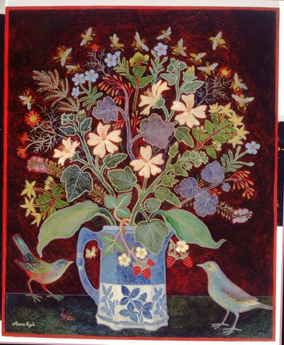 Blue Jug och " Fåglar av Anna Pugh