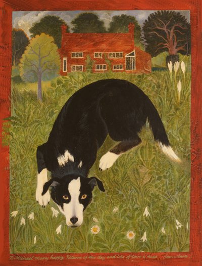Collie hund (akryl) av Anna Pugh