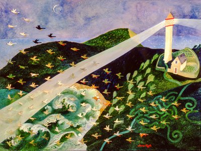 Att hitta vägen, 2004 (akryl) av Anna Pugh