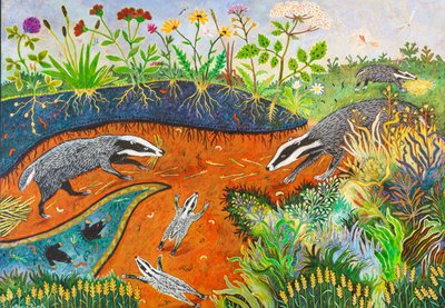 Städning, 2019 (akryl) av Anna Pugh