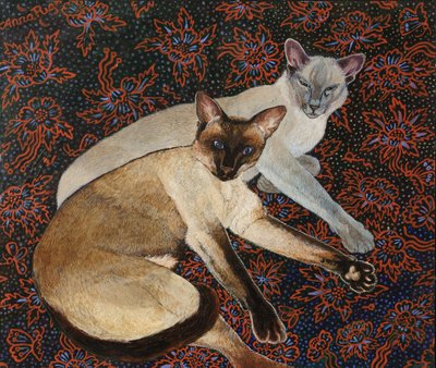 Merlin och Meilo Commission, 2018 (akryl) av Anna Pugh