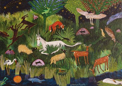 Nattliv, 2018 (akryl) av Anna Pugh