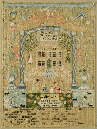 Sampler, 1801 (silk thread on linen) av Anna Sanders