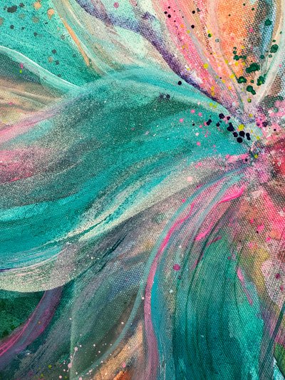 Livfull abstrakt blomning av Anna Viklund