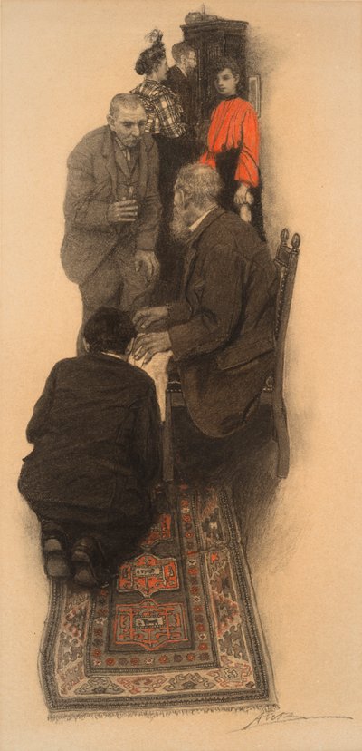 Insisterade på att damma av sina skor... (pastell på papper) av Anna Whelan Betts