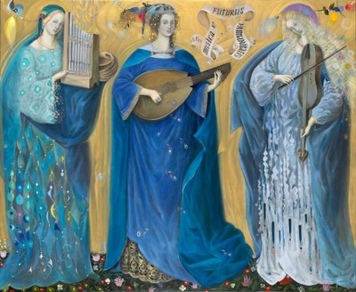 Meditationer om den heliga treenigheten - efter Olivier Messiaens musik, 2007 (olja på belgiskt linne) av Annael Anelia Pavlova