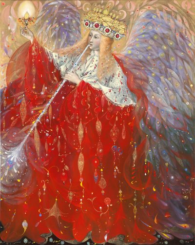The Angel of Life, 2009 (olja och bladguld på belgiskt linne) av Annael Anelia Pavlova