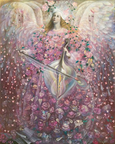 The Angel of Love, 2010 (olja och bladguld på belgiskt linne) av Annael Anelia Pavlova