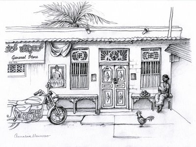 General store, 2019 (grafitpenna) av Annalisa Morrocco