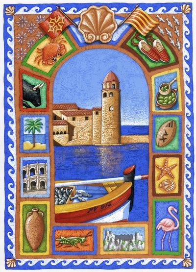 Languedoc, 2015 (gouache) av Annalisa Morrocco