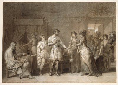 Bayard avvisar sin värdinnas presenter i Brescia av Anne-Louis Girodet de Roucy-Trioson