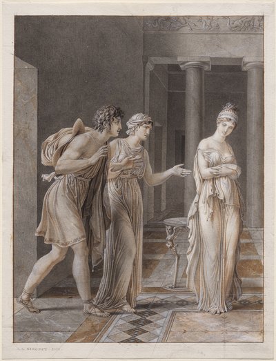 Mötet mellan Orestes och Hermione av Anne-Louis Girodet de Roucy-Trioson