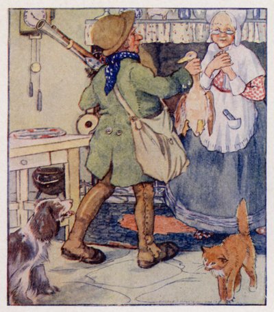 Nursery rim: There Was A Little Man (färg litho) av Anne (after) Anderson