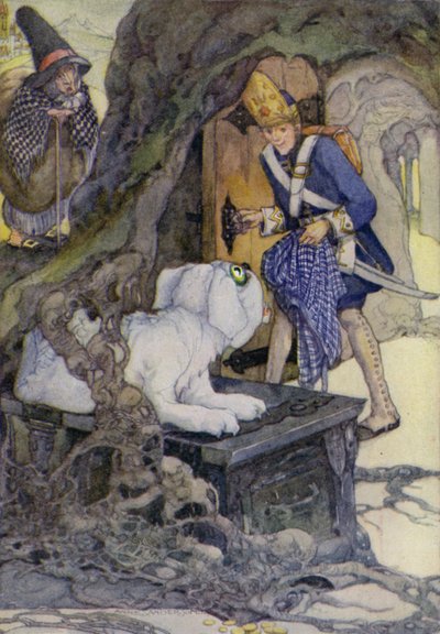 The Tinder Box (färg litho) av Anne (after) Anderson