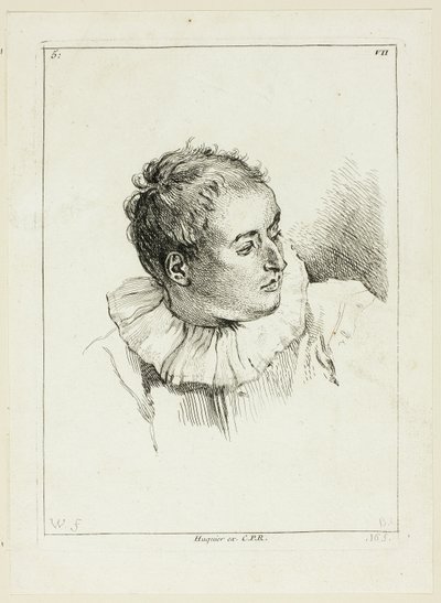 Människohuvud (vridet åt vänster) av Anne Claude Philippe Caylus