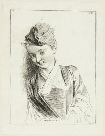 Kvinnans huvud av Anne Claude Philippe Caylus