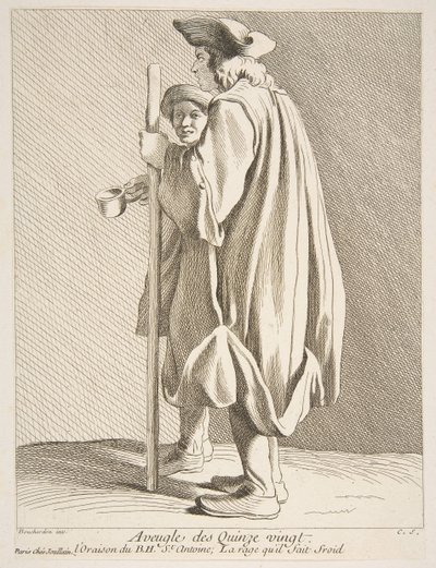 En blind man från Quinze-Vingts sjukhus, 1738. av Anne Claude Philippe de Caylus