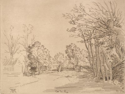 Landskap efter Durer.n.d. av Anne Claude Philippe de Caylus