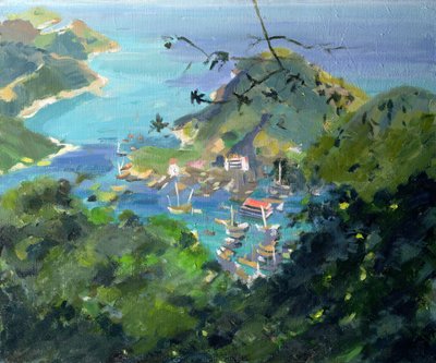 Utsikt över Aberdeen från Peak, Hong Kong av Anne Durham