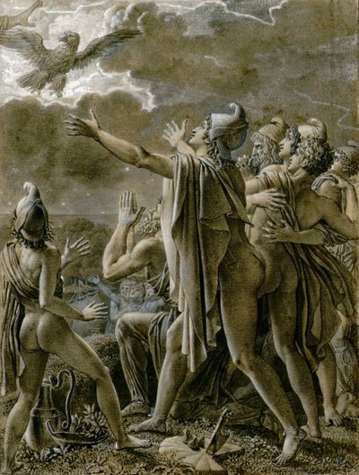 Aeneas och hans anhängare i Latium, 1791-1793. av Anne Louis Girodet de Roucy Trioson