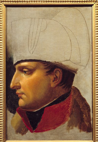 Porträtt av Napoleon I (1769-1821) studie för överlämnande av nycklar till staden Wien den 13 november av Anne Louis Girodet de Roucy Trioson