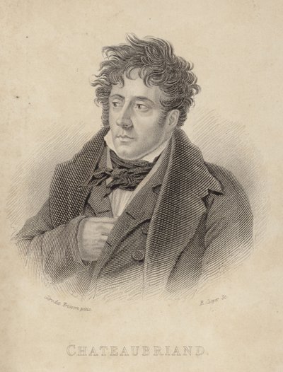 Porträtt av viscount de Chateaubriand av Anne Louis Girodet de Roucy Trioson