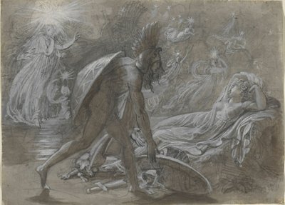 Fingal sörjer över Malvinas kropp, från Ossians Berrathon av Anne Louis Girodet de Roussy Trioson