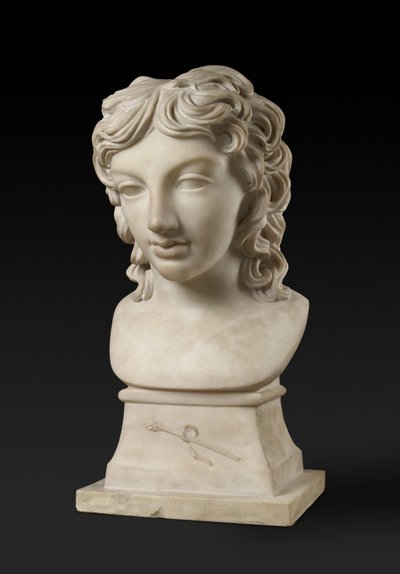 Bystporträtt av prins Henrik Lubomirski i rollen som Bacchus, ca 1787 (Carraramarmor) av Anne Seymour Damer