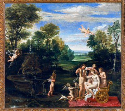 Venus toalett, ca 1595-1609 (olja på duk) av Annibale (after) Carracci