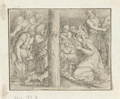 Tillbedjan av herdarna av Annibale Carracci
