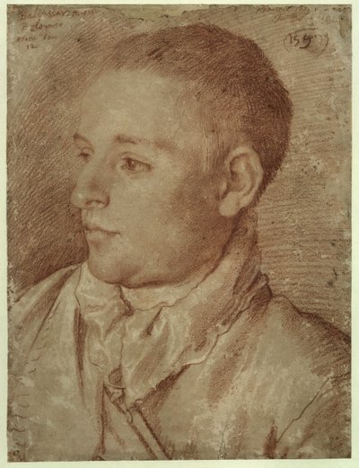 Porträtt av Baldassare Aloisi, kallad Galanino av Annibale Carracci