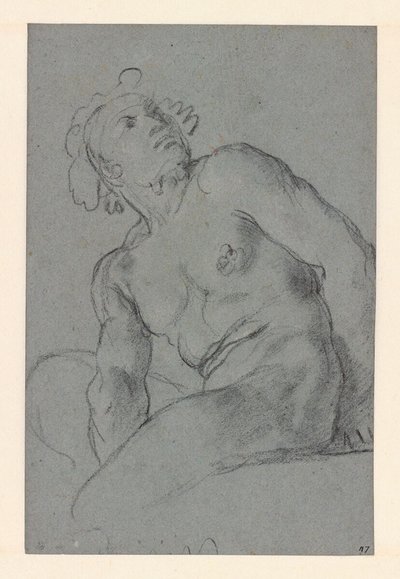 Carracci - Sittande naken man, I 183 (PK) av Annibale Carracci