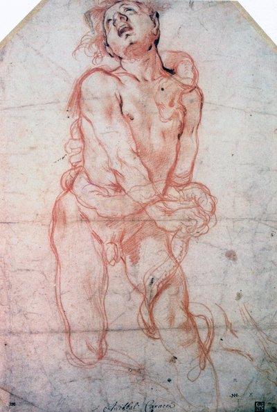 Figurstudie, 1560-1609 av Annibale Carracci