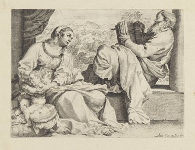 Helig familj med den unge Johannes Döparen av Annibale Carracci