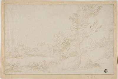 Landskap med flodstrand av Annibale Carracci