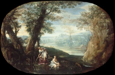 Landskap med badande kvinnor av Annibale Carracci