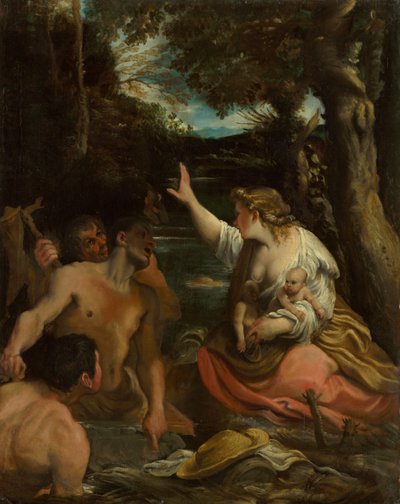 Latona och de lykiska bönderna Latona skyddar sina barn, 1585. av Annibale Carracci