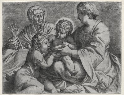 Madonna med skålen av Annibale Carracci