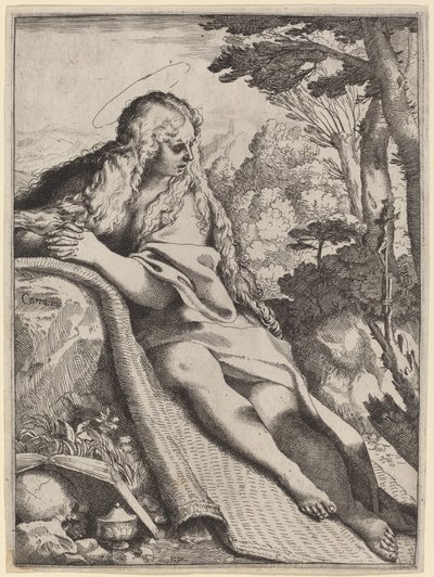 Maria Magdalena i vildmarken av Annibale Carracci