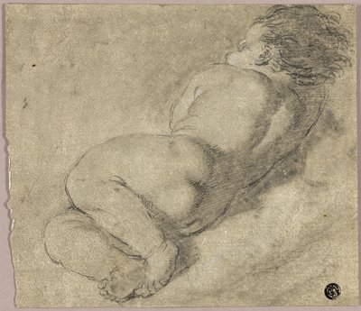 Liggande barn från ryggen av Annibale Carracci